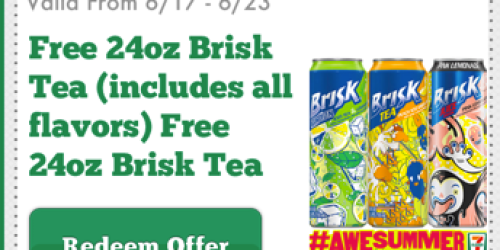 7-Eleven: Free 24 oz. Brisk Tea Through June 23rd (Mobile App Users Only)