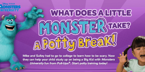 FREE Potty Break Phone Call From Mike or Sulley from Monsters University