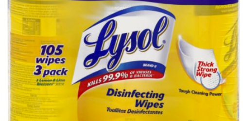 Amazon: Lysol Disinfecting Wipes 3-Pack Only $3.22 Shipped (Just $1.07 Per Canister)