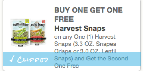 Buy 1 Bag Of Harvest Snaps, Get 1 FREE Coupon (Still Available!) = Only $0.68 Each at Walmart