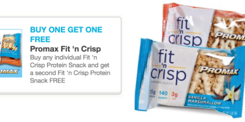 Rare Buy 1 Promax Fit ‘n Crisp Protein Snack, Get 1 FREE Coupon