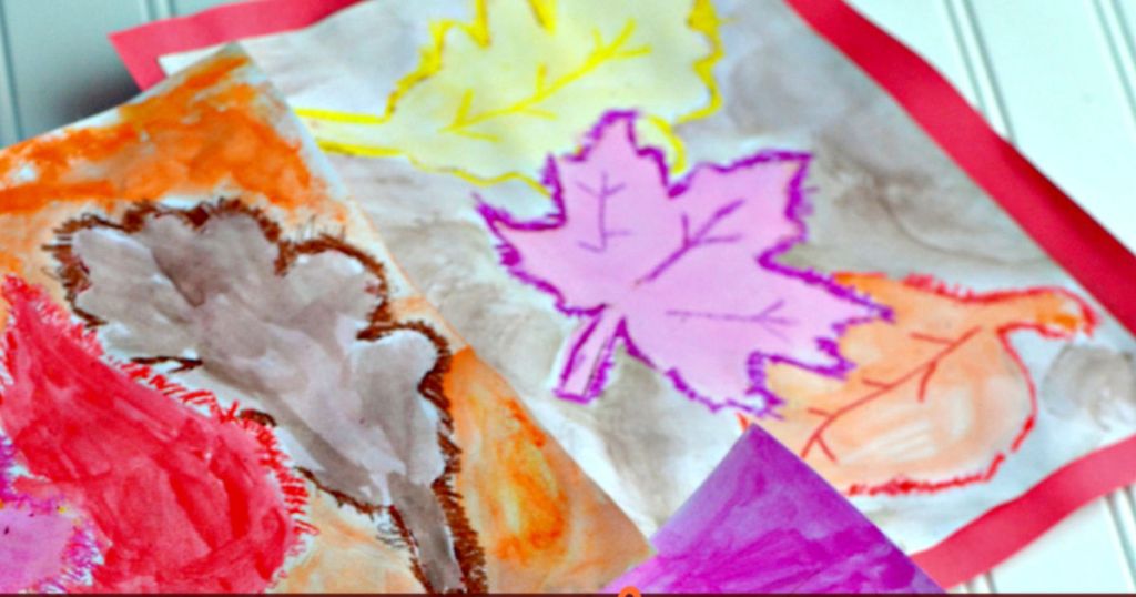fall watercolor craft for kids