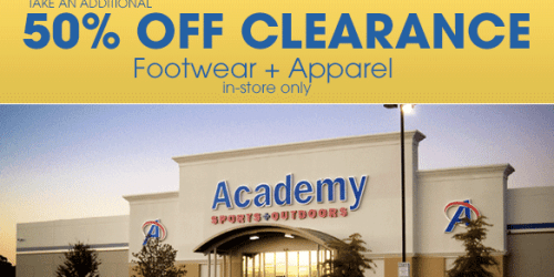 Academy Sports & Outdoors: Additional 50% Off Clearance Footwear & Apparel (In-Store Only)
