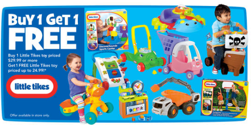 ToysRUs: Buy 1 Little Tikes Toy Priced at $29.99 or More, Get 1 Toy Free (Up to $24.99 Value!) – Thru 10/19