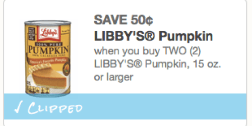 Rare $0.50/2 Libby’s Canned Pumpkin Coupon