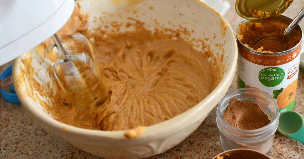 mixing up a pumpkin spice roll