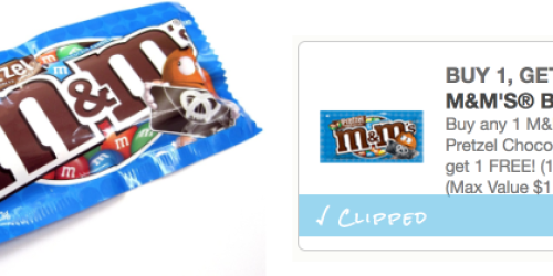 Rare Buy 1 M&M’s Brand Pretzel Chocolate Candies, Get 1 FREE Coupon
