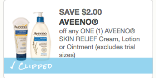 High Value $2/1 Aveeno Skin Relief Cream, Lotion, or Ointment Coupon = Great Deal at CVS (Starting 12/1)