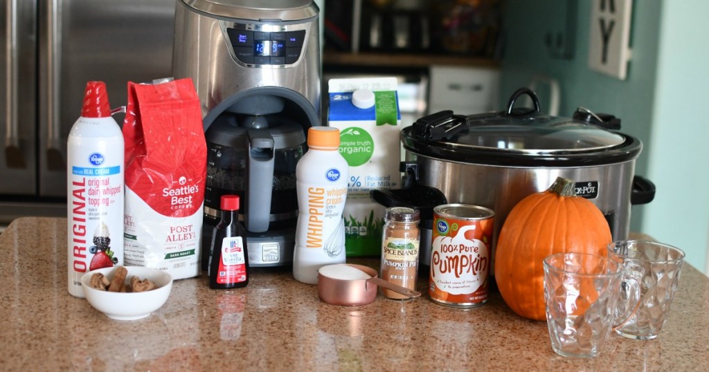 supplies to make slow cooker pumpkin lattes