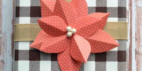 DIY Paper Poinsettia Gift Topper (Easy Paper Craft)