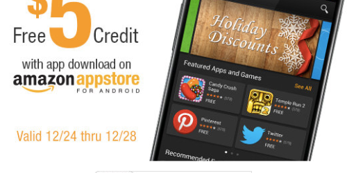 Amazon: FREE $5 Appstore Credit w/ ANY App Download from Amazon Appstore for Android