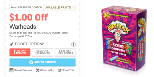 Rare $1/1 or $2/1 Warheads Pucker Packs Valentine Exchange Kit Coupon (When You “Boost”)