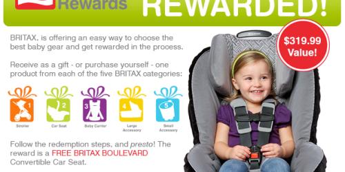 Britax Registry Rewards: FREE Britax Boulevard Convertible Car Seat w/ Purchase of Select Britax Items