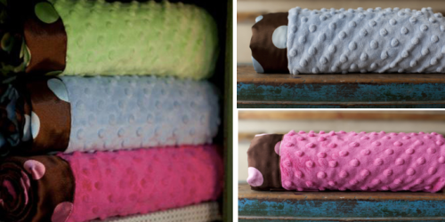 Bebe Bella Designs: 70% Off Minky Chenille Dot Satin Backed Blankees, Baby & Toddler Blankets