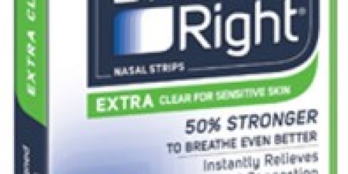 Request 2 FREE Breathe Right Extra Clear Nasal Strips