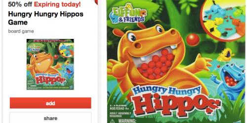 Target Cartwheel: 50% Off Hungry Hungry Hippos Game Today Only = Game As Low As $1.50