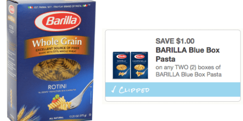 New $1/2 Barilla Blue Box Pasta Coupon = Only $0.78 Per Box at Walmart