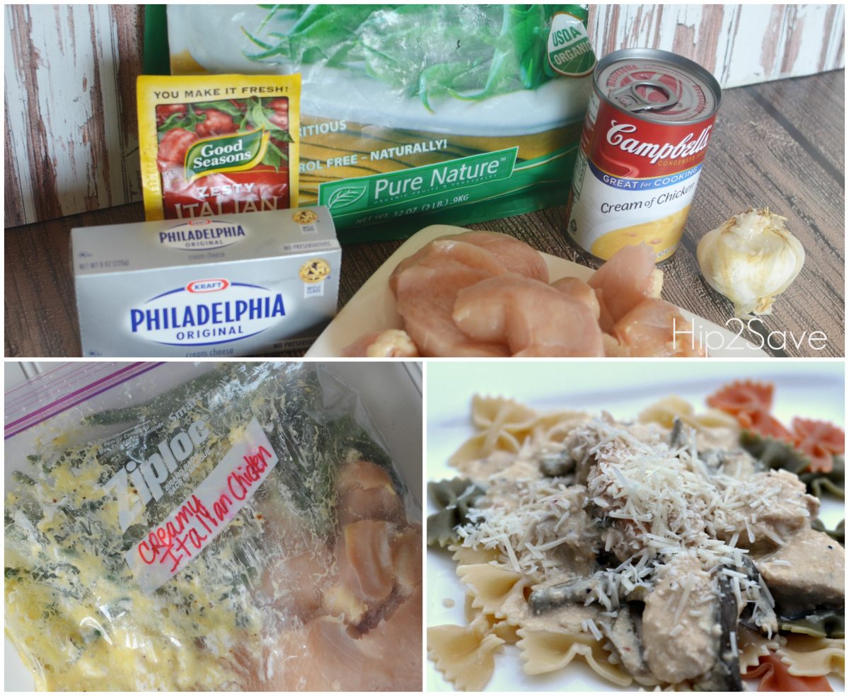 Creamy Italian Chciken Freezer Bag Meal Hip2Save