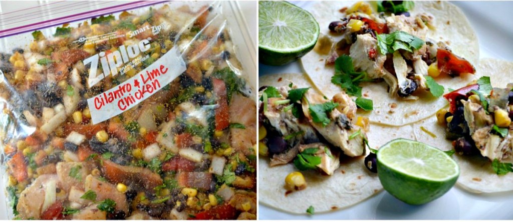freezer bag meal with cilantro lime chicken
