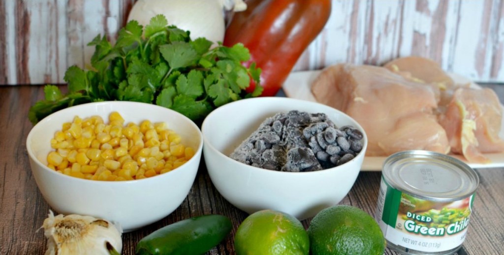 ingredients for cilantro lime chicken freezer meal 