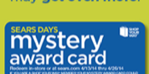 *HOT* Shop Your Way Members: FREE $5-$15 Sears Mystery Card (No Purchase Required)