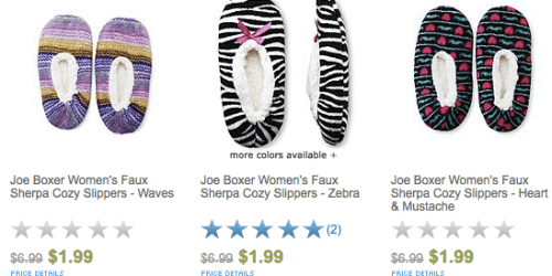 Sears.com: Women’s Joe Boxer Slippers Only $1.99  (Plus, FREE In-Store Pickup)