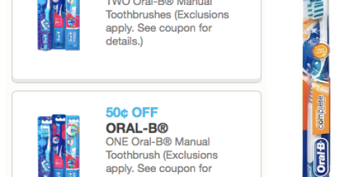 New Oral-B Manual Toothbrush Coupons = Great Deals at Walgreens & Rite Aid