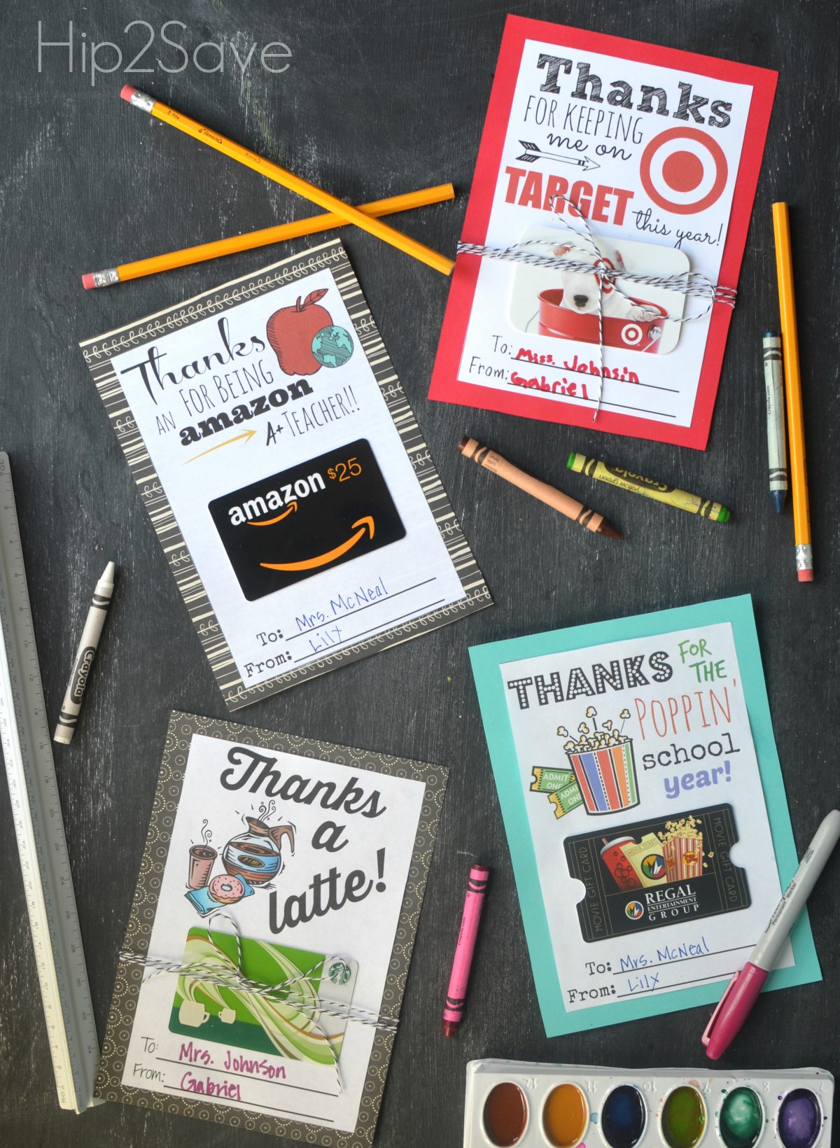 Teacher Gift Card Holders (Free Printable Cards)