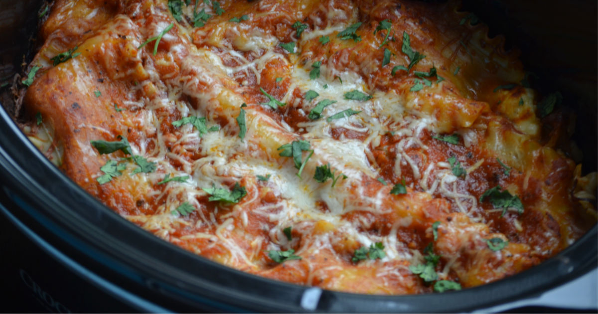 veggie lasagna in the crockpot