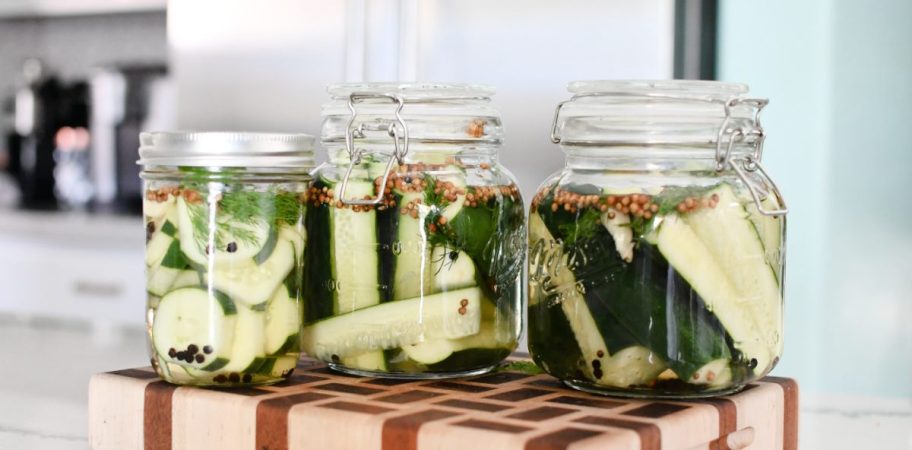 jars of refrigerator pickles