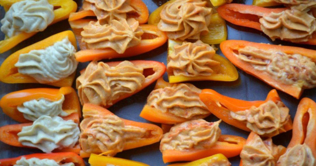 mini bell peppers with hummus