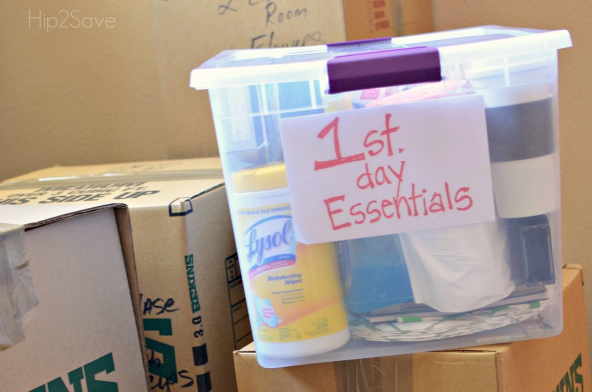 1st Day Essentials Bin for Moving Hip2Save