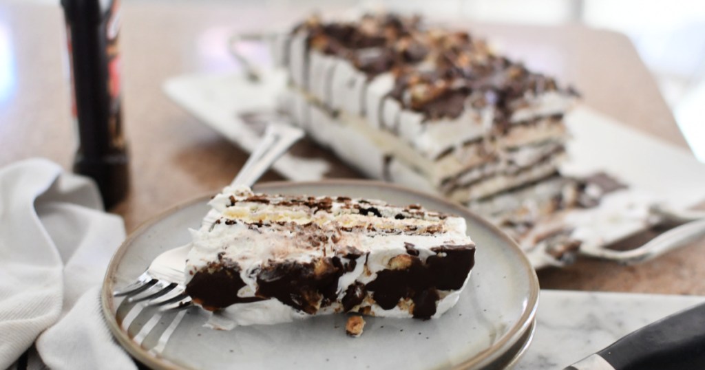 slice of ice cream sandwich cake