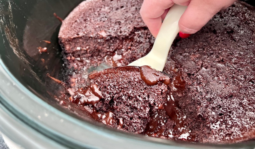 scoop of lava chocolate cake