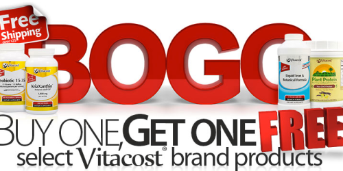 Vitacost.com: Buy 1 Get 1 FREE Select Vitacost Brand Products (Today Only!) + $10 Off $30 Order