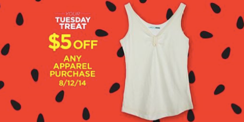Sears Outlet: $5 off Any Apparel Purchase Coupon (Valid Today Only)