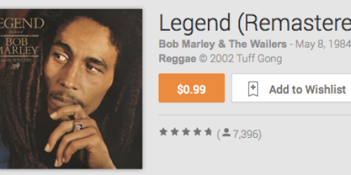 Google Play: Bob Marley’s Legend (Remastered)  MP3 Album Only $0.99