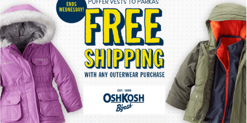 OshKosh B’Gosh: FREE Shipping with ANY Outerwear Purchase + Additional 15-20% Off Promo Codes