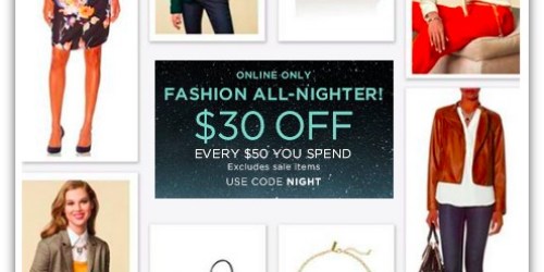 The Limited: $30 Off Every $50 You Spend (Today Only)