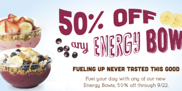 Jamba Juice: 50% Off Any Energy Bowl Coupon