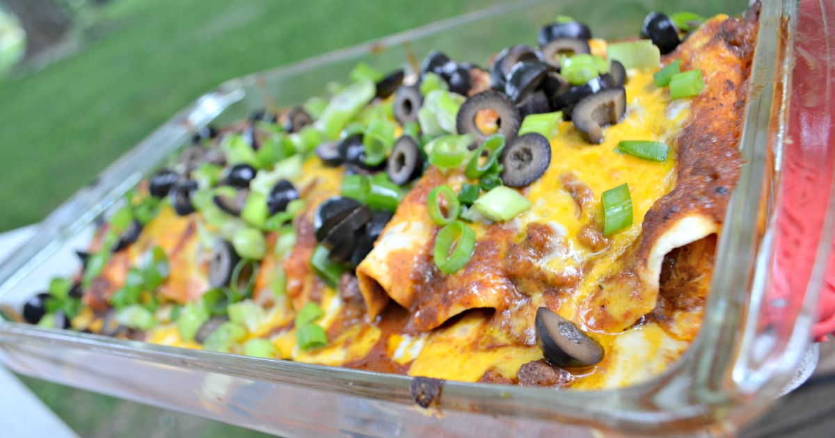 easy weeknight enchiladas in a baking dish