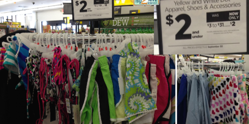 Dollar General: $2 or Less Yellow and White Dot Apparel, Shoes, & Accessories Sale