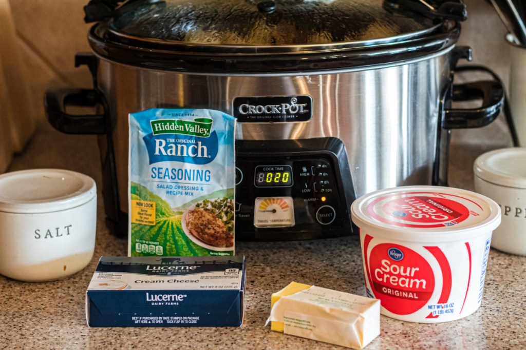 ingredients for slow cooker ranch mash potatoes