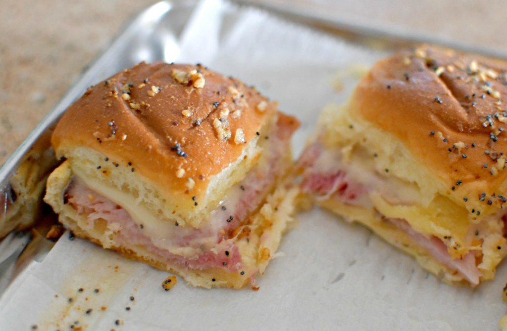 party sliders with ham and cheese