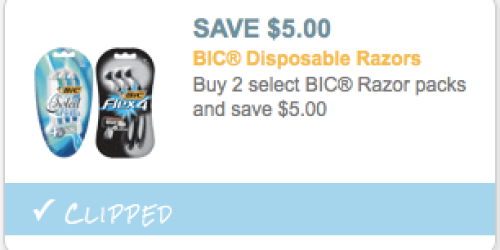 High-Value $5/2 BIC Razor Pack Coupon (Reset) = Nice Deals at Target and Rite Aid