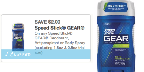 *HOT* $2/1 Speed Stick GEAR Deodorant or Body Spray Coupon RESET = Free at Rite Aid