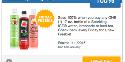 SavingStar: 100% Free Sparkling ICE Water, Lemonade or Iced Tea