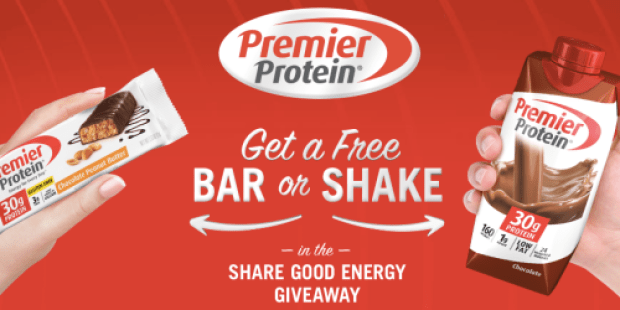 FREE Premier Protein Bar or Shake