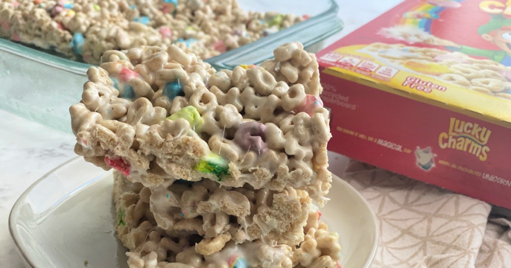 stack of lucky charms treats