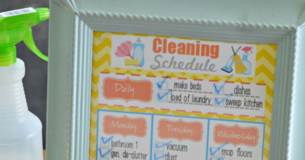 cleaning schedule printable